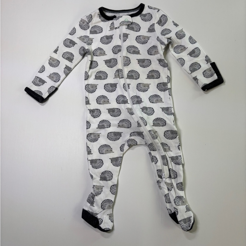 Cloud Island Baby Footed Sleepers 3-Pack 6–9M Neutral Animals Zip Pajamas - Picture 6 of 12